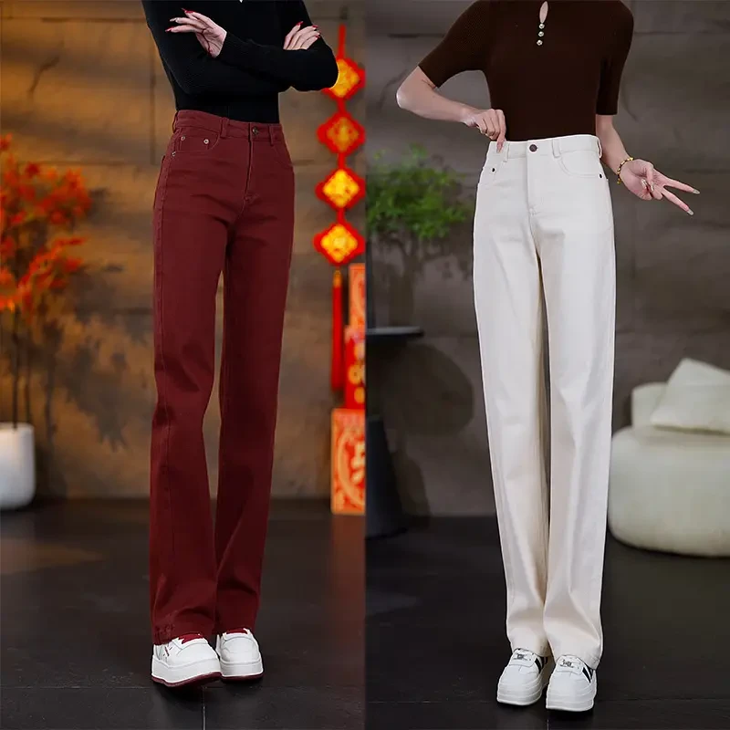 秋季新款高腰显高显瘦宽松直筒裤女休闲外穿大码修身百搭时尚长裤