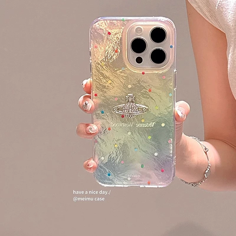 RHRY高奢梦幻ins波点适用于苹果15/14Promax手机壳