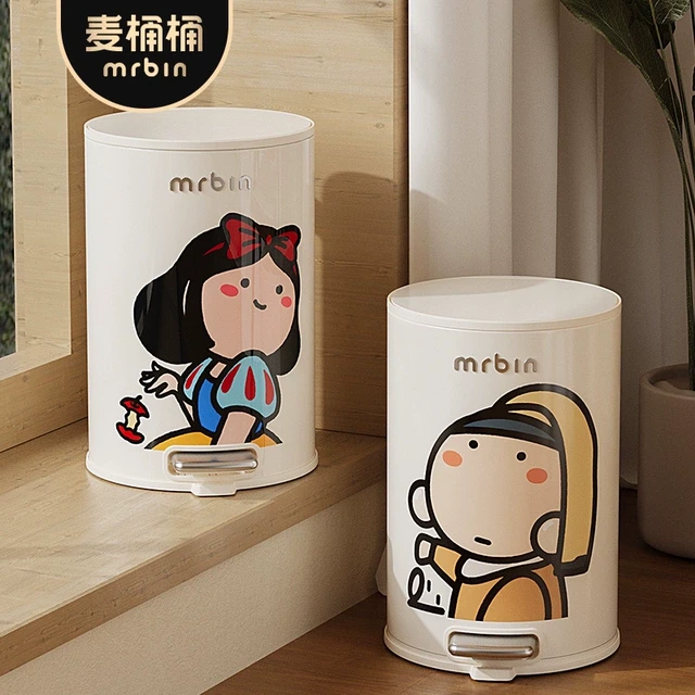麦桶桶儿童房垃圾桶家用客厅带盖高颜值ins风卫生间卧室可爱卡通