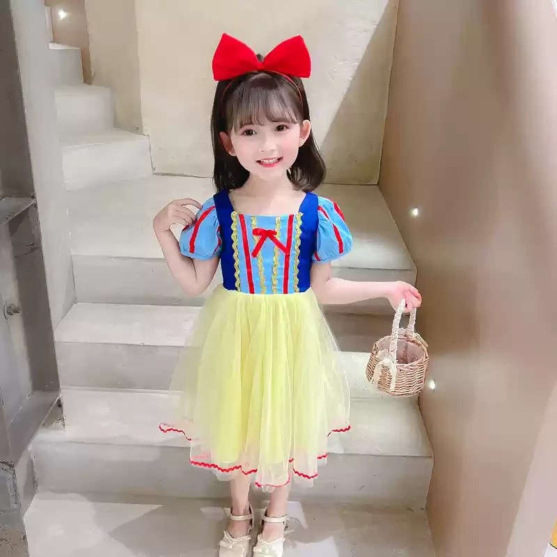 女宝宝夏装连衣裙洋气女童白雪公主裙1-2到3四五岁半小女孩纱裙子