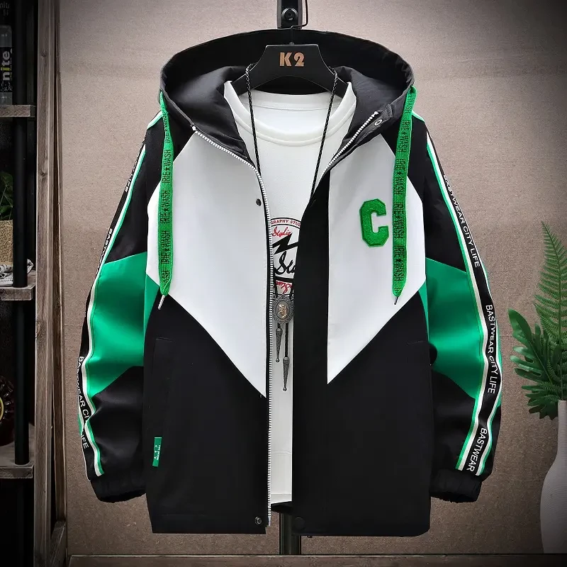 秋季新品工装外套男春款潮牌连帽夹克青少年韩版休闲宽松褂子