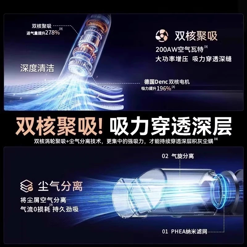 吸尘器家用大吸力扫吸拖三合一小型无线手持吸猫毛一体机