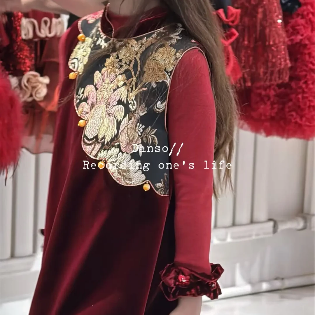 女童新中式拜年服连衣裙