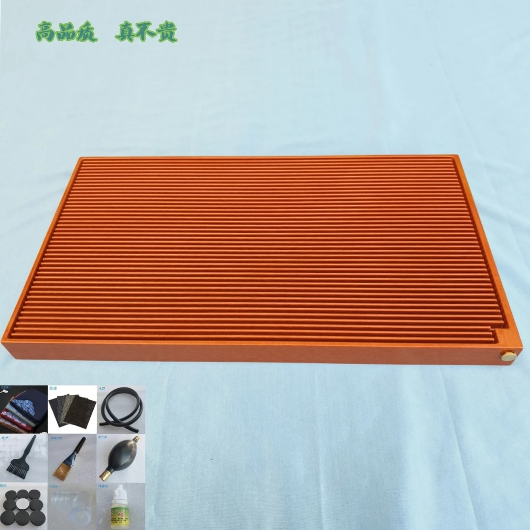 新款长方形电木茶盘黄色无边框款纯40支一体茶具茶海家用