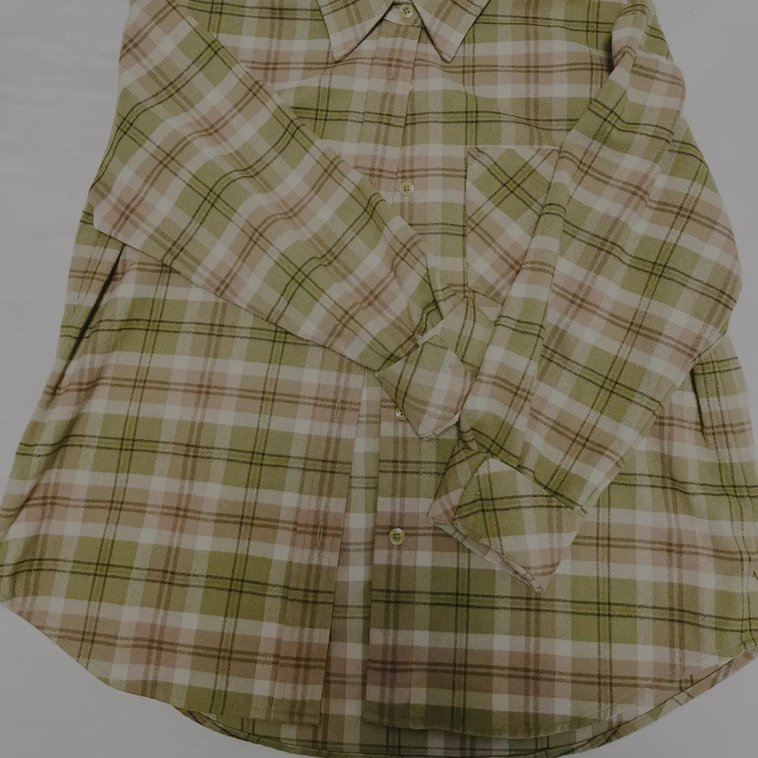 韩版宽松休闲秋季长袖格子衬衫女百搭港味上衣