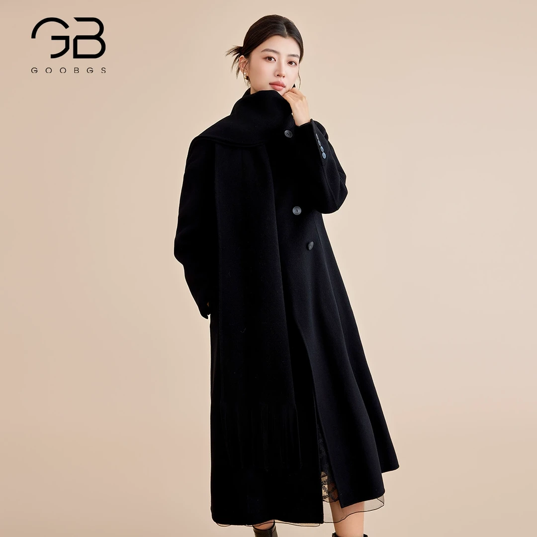 【强哥专属】谷邦GOOBGS 山羊绒双面呢大衣长款毛呢外套 G2485304