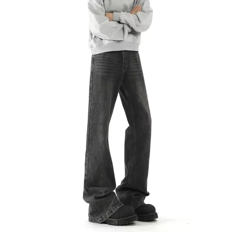 《斌子专属》美式cleanfit水洗微喇牛仔裤男款窄版修身裤子复古vibe