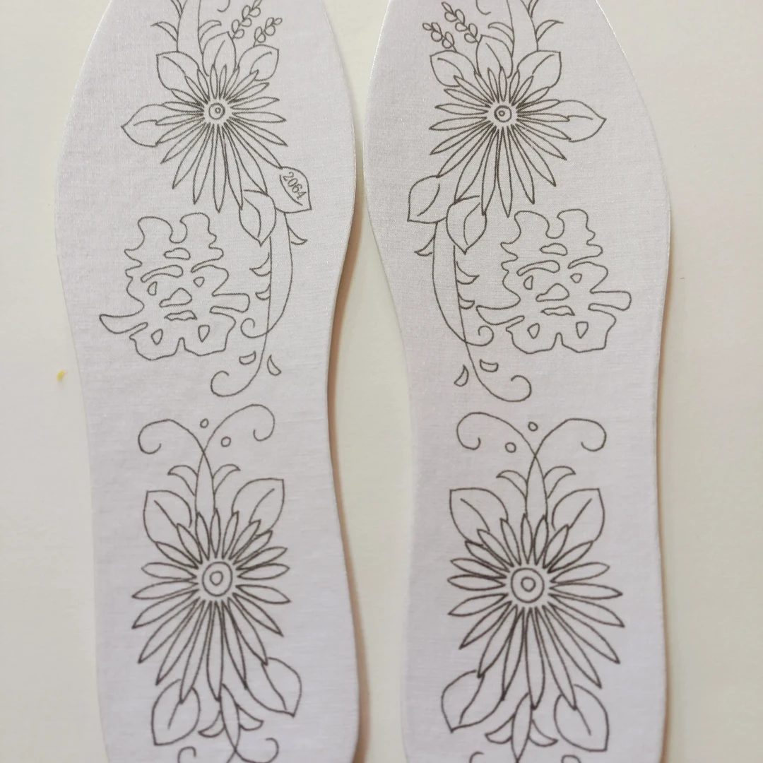 手工刺绣纯棉鞋垫全棉绣花透气吸汗半成品带线带针顶针初学者适用