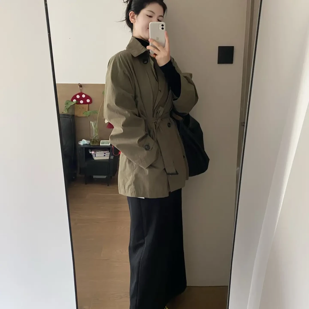 早秋新款轻奢长款风衣外套彰显高级气质