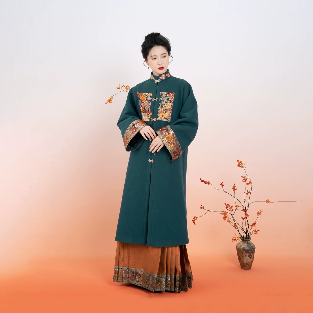 织造司[影舞千秋]原创明制汉服妆花立领对襟长袄苏绣补子马面裙女