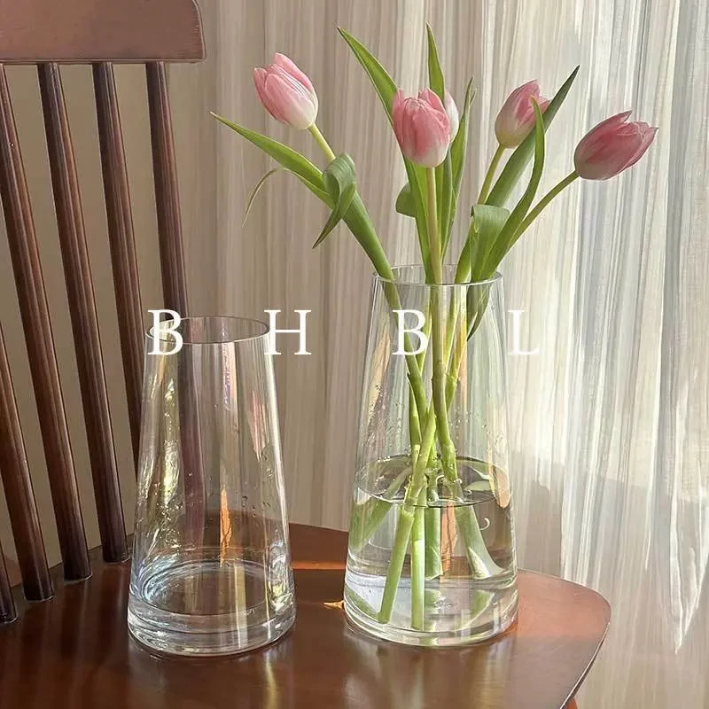 花瓶摆件客厅插花玻璃透明ins风网红轻奢高级感水养玫瑰百合鲜花
