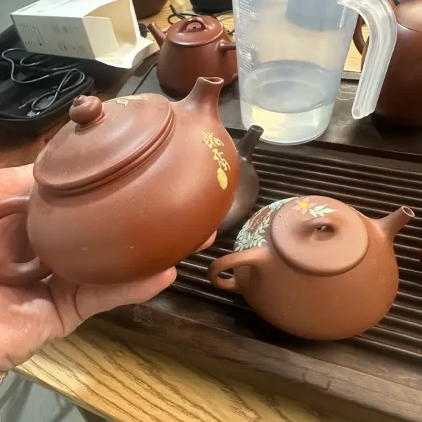 原矿朱泥纯手工寒江紫砂壶家用泡茶茶具礼品