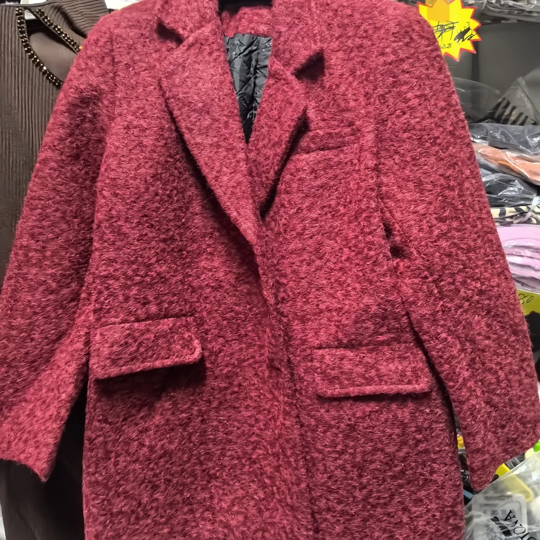 秋冬季时尚苏力羊驼毛混纺双面呢大衣