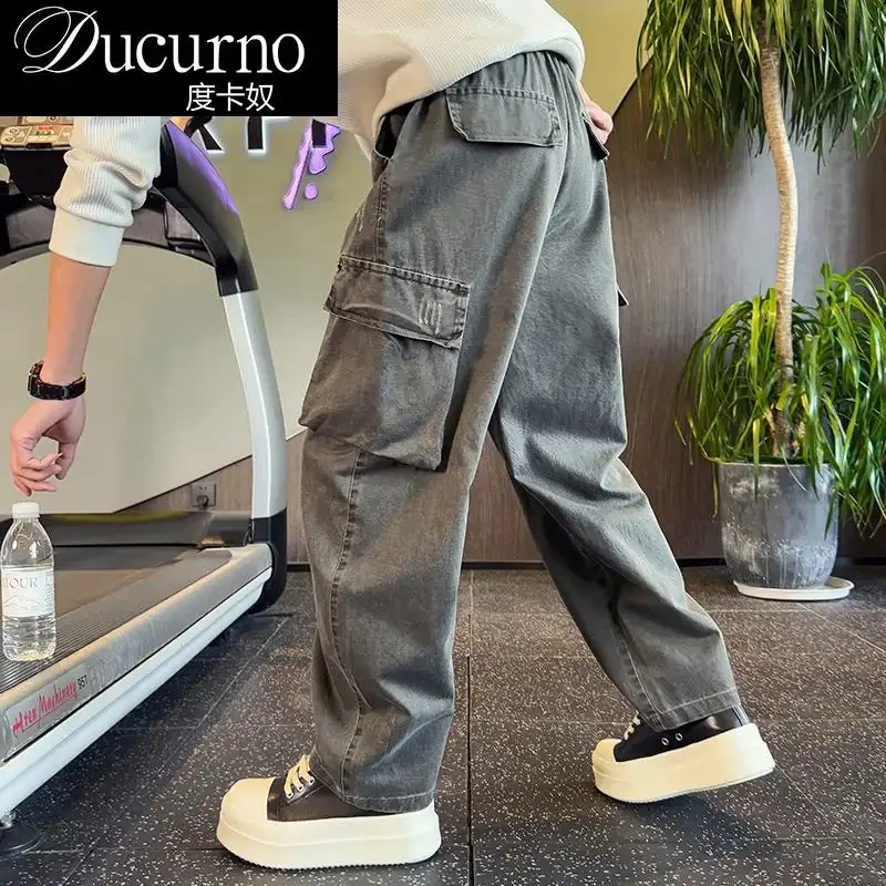 男士新款痞帅潮男裤子高级感直筒牛仔裤男款爆款2025新款春秋季潮