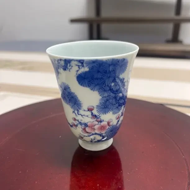 青花瓷闻香杯功夫茶具品茗主人杯