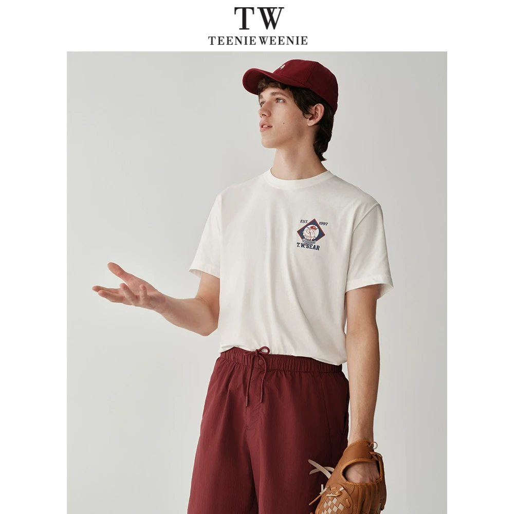 Teenie Weenie小熊男装2025春夏季新款学院风运动短袖TNRW256313N