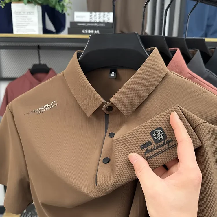 【无痕冰丝】夏季男士翻领短袖高档商务休闲百搭POLO半袖