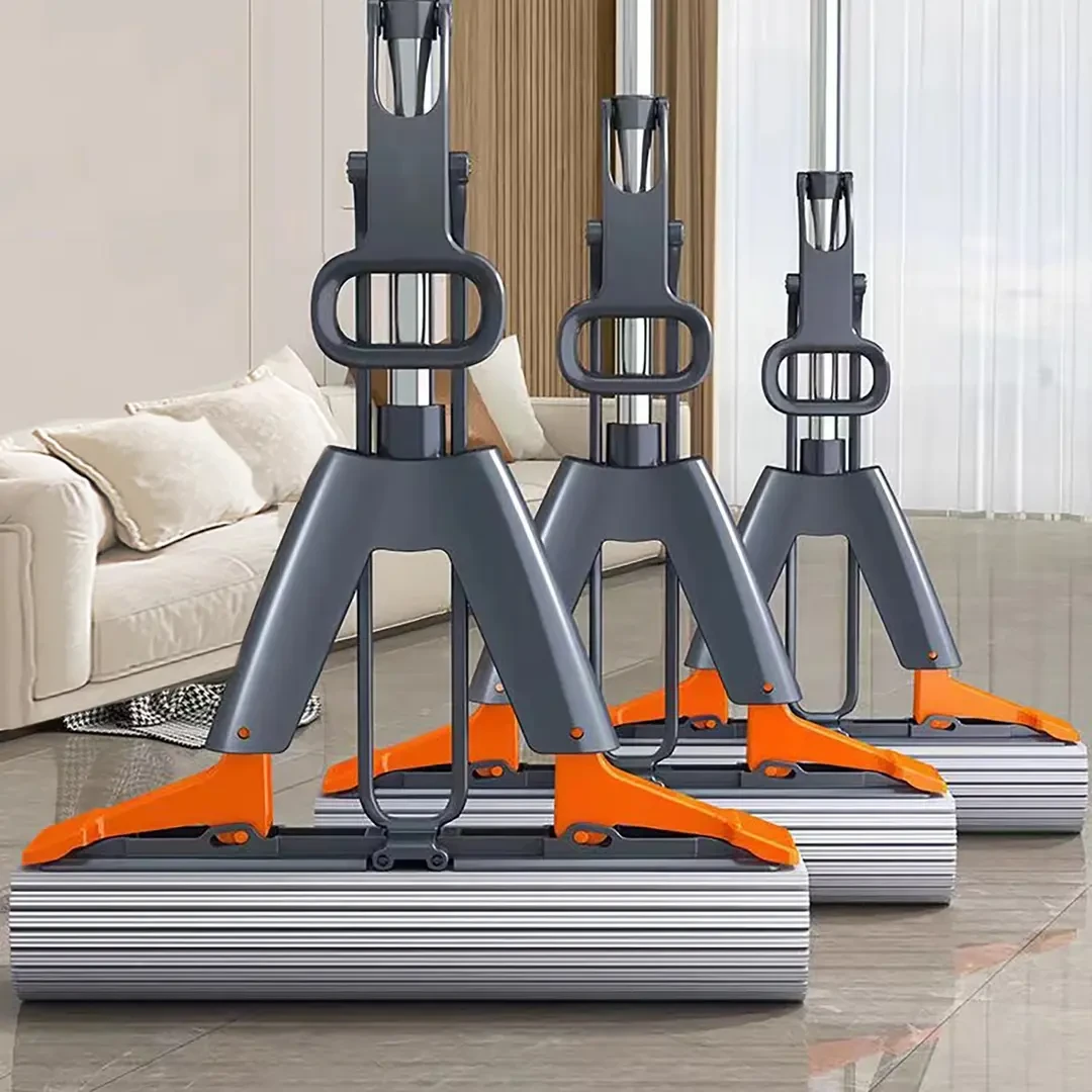 【爆款加厚】对折式胶棉拖把新款家用二次挤水干湿免手洗海绵加大号