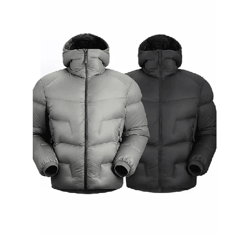 cleanfit银灰色连帽棉服男款冬季美式高级感防风防水加厚保暖外套