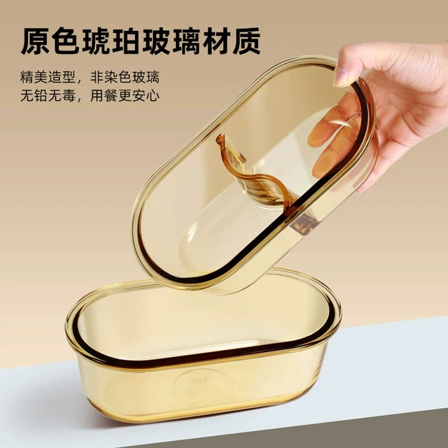 饭盒上班族微波炉加热专用的带饭餐盒玻璃保鲜盒分隔型水果便当盒