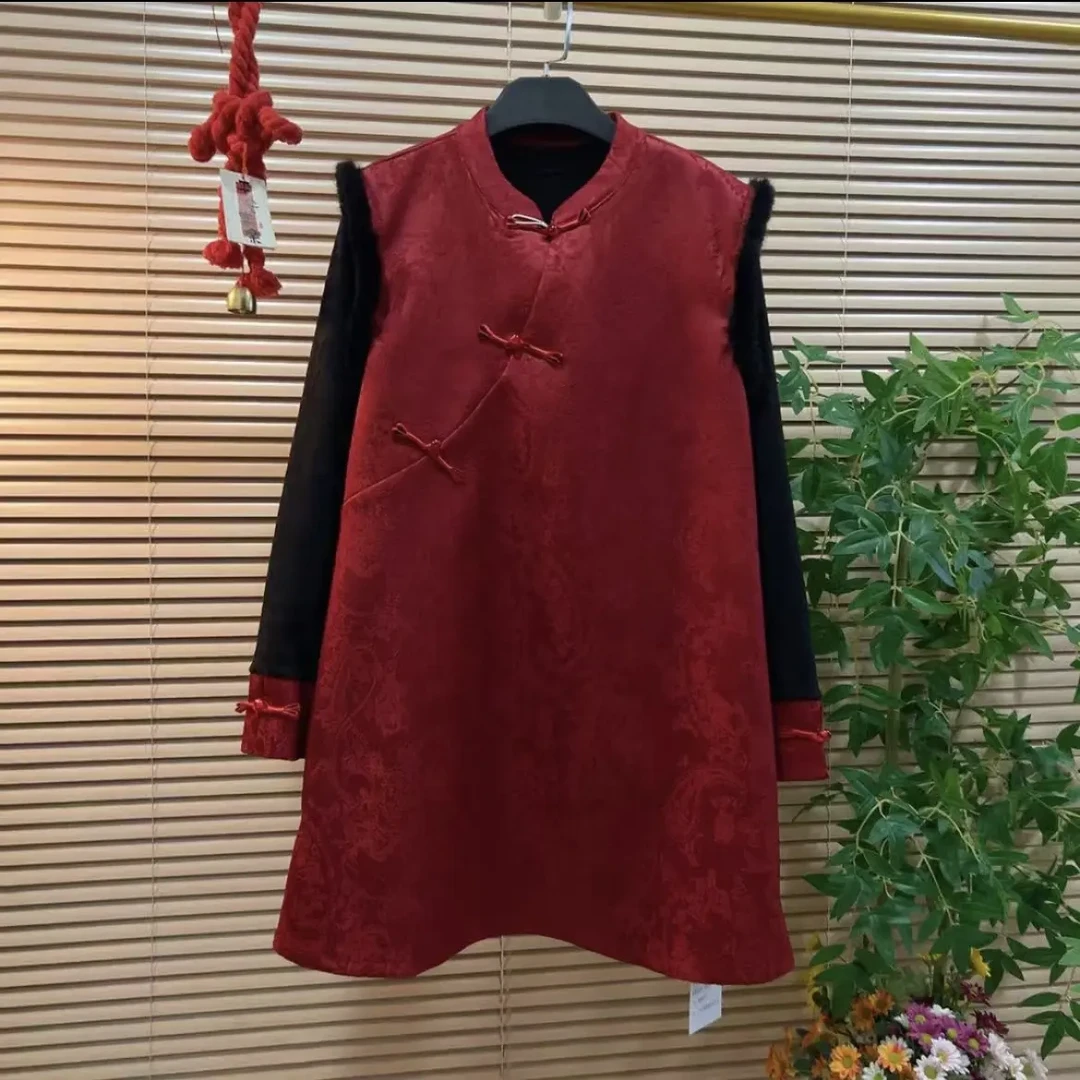 秋季修身型冬季刺绣法式拼接女马夹宽松型立领常规