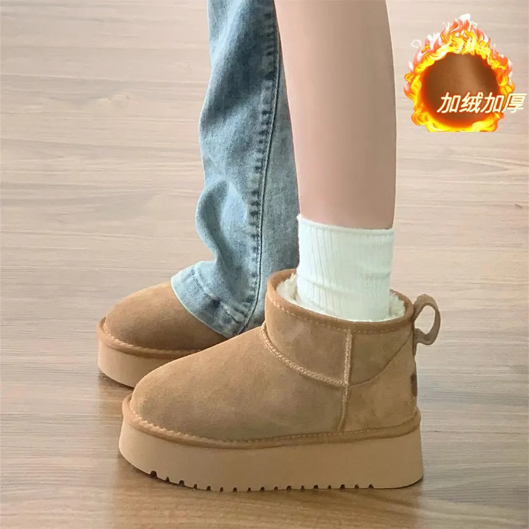 雪地靴女款冬季2024新款棉鞋加绒加厚外穿冬天的鞋子抗寒防滑靴子