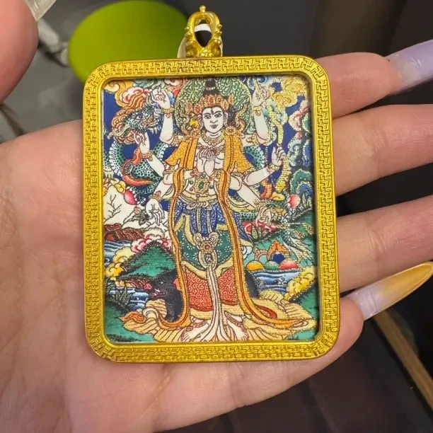 千手老师 藏族手绘描金唐卡