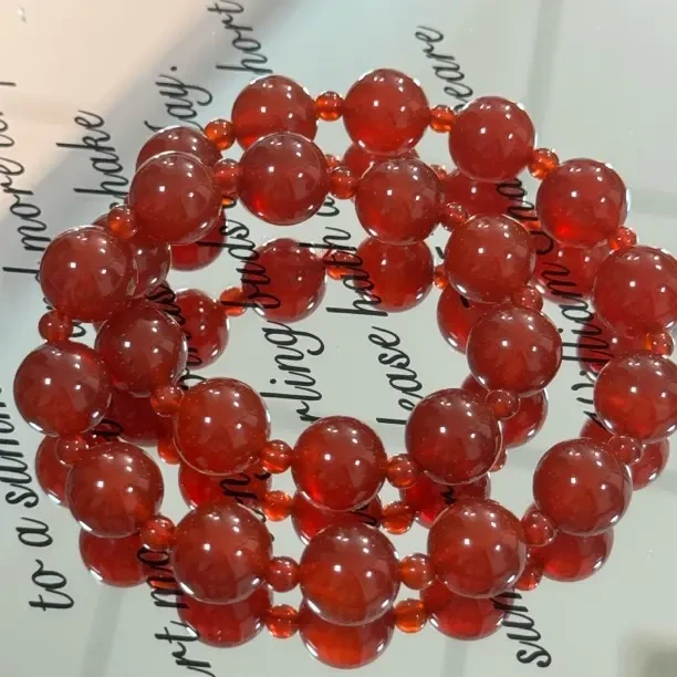 赵露思「许妍同款」红玛瑙双圈