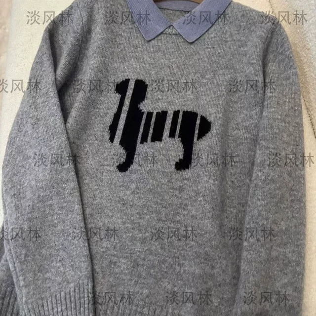 [TONFUNLY]针织羊驼图案毛衣秋冬打底内搭百搭长袖打底衫