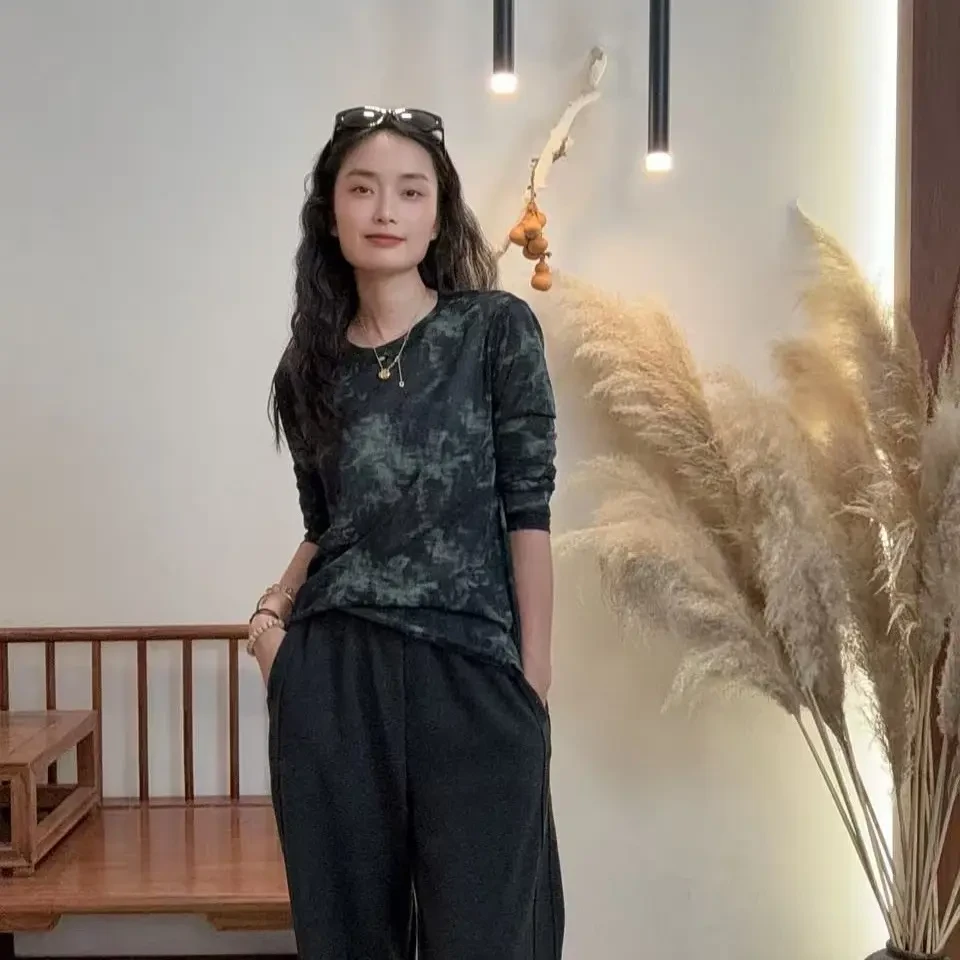 30910-圆领时尚休闲女欧美风T恤宽松显瘦女士