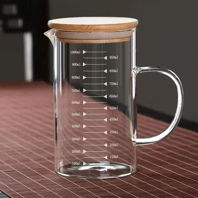 耐高温玻璃量杯刻度杯子加厚厨房烘焙量杯家用微波炉杯水杯牛奶杯
