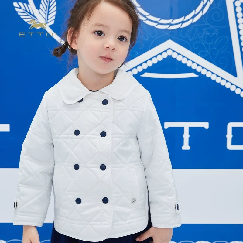 【朗姿集团】ETTOI爱多娃儿童翻领棉服冬装宝宝薄款棉袄衣服女童
