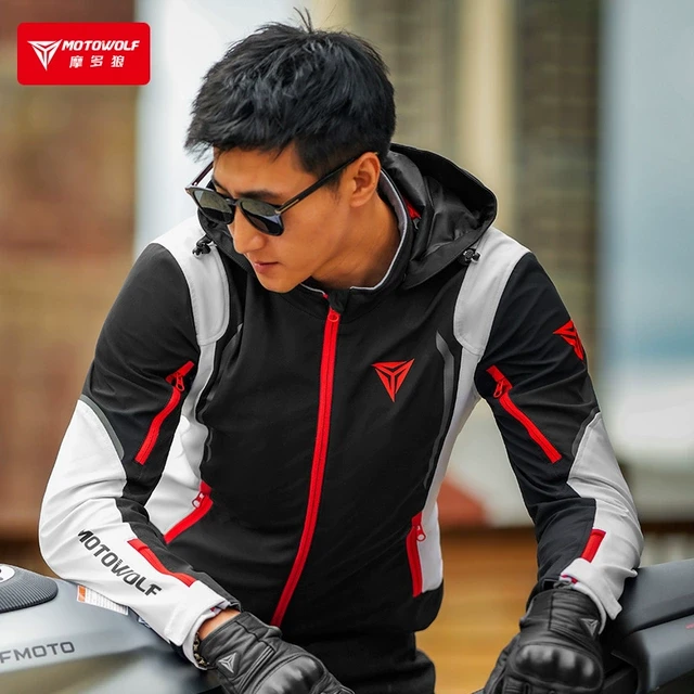 摩多狼摩托车骑行服男春季保暖防水防摔机车赛车骑士装备摩旅风衣