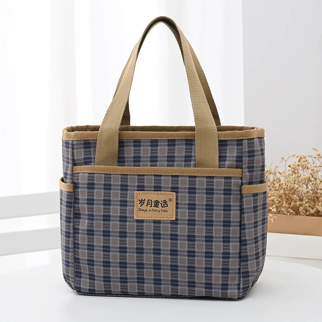 新款时尚女包休闲手提包防水布包妈妈包妈咪外出拎包饭盒袋便当包