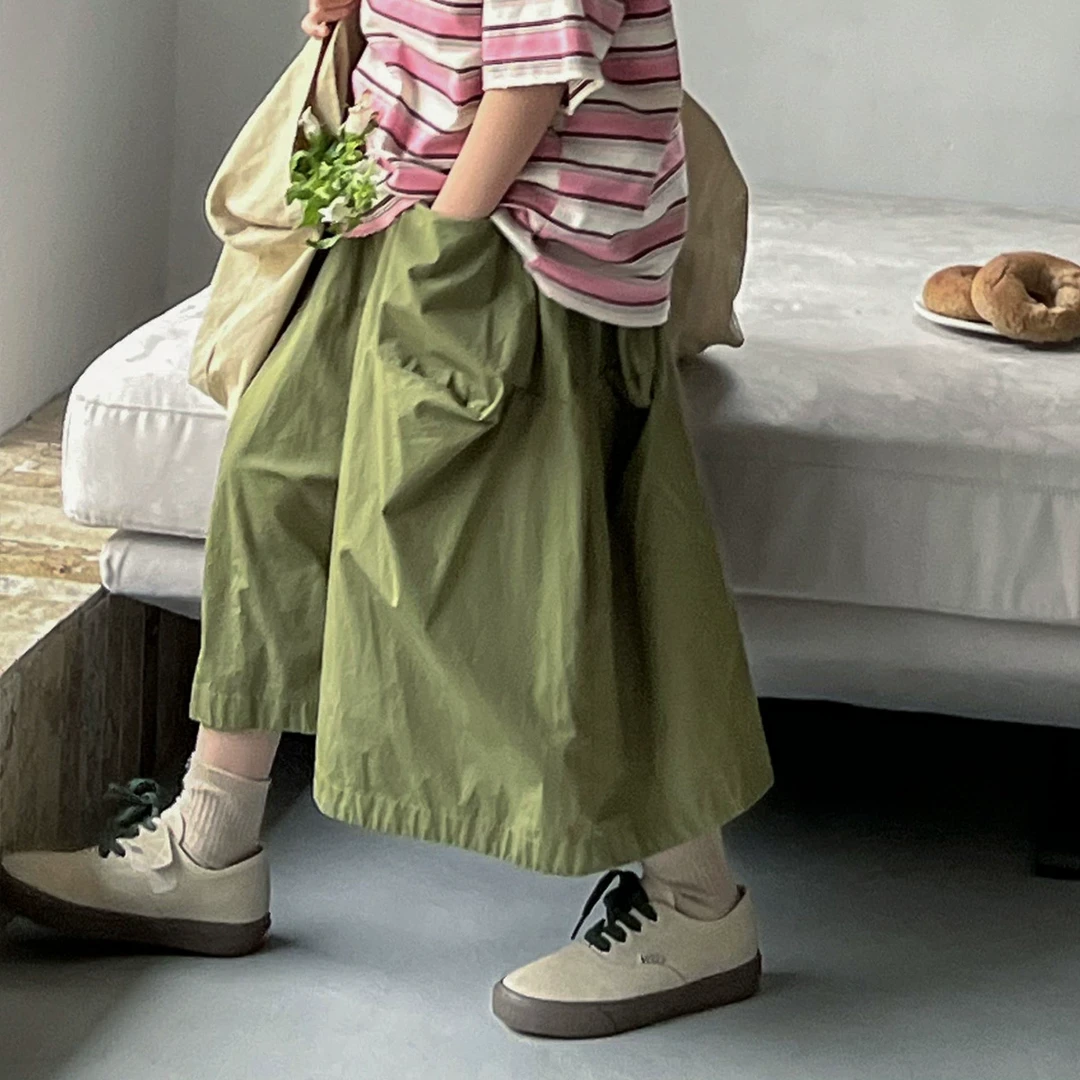 斯瓦茨时髦宽松裙裤2025夏季新款百搭口袋洋气小众女童气-1275