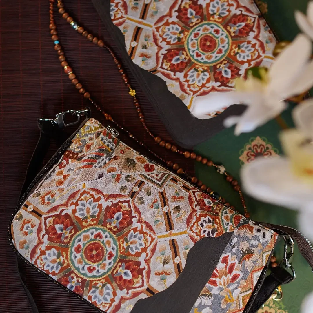 手作织物面料复古提花中国风包包订制