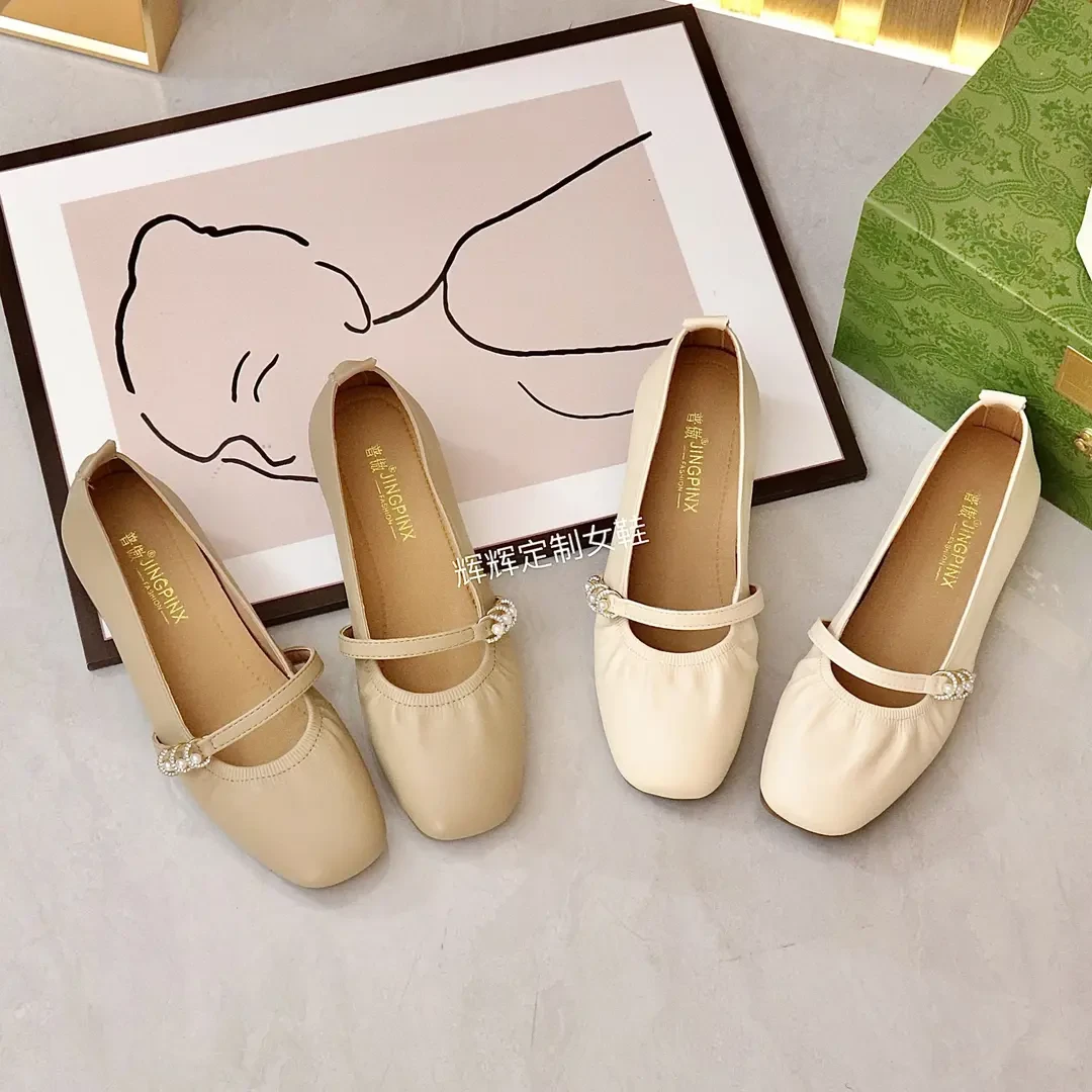 法式玛丽珍方跟裙子百搭小单鞋单鞋女春季复古软底夏季温柔鞋子