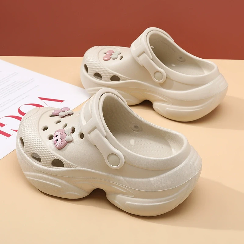 洞洞鞋女2025夏季新款厚底踩屎感凉鞋防滑时尚网红外穿沙滩凉拖鞋