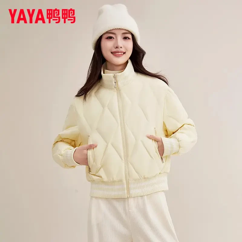YAYA/鸭鸭羽绒服女短款秋冬季时尚立领百搭潮流羽外套YE4B609845D