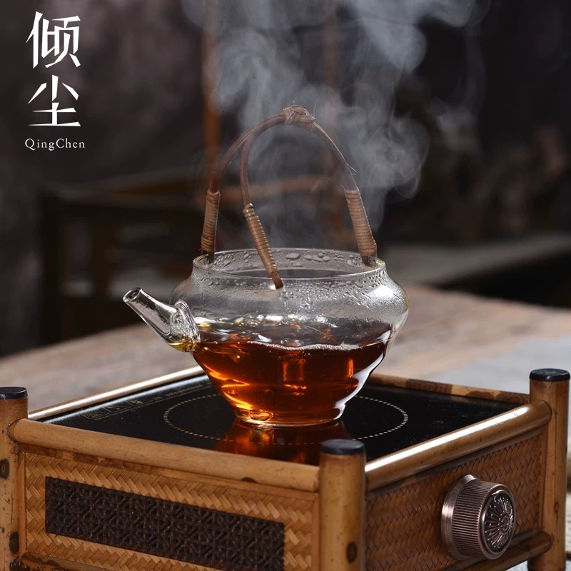 春间藤提小壶 迷你公道杯公道壶分茶器高硼硅耐高温玻璃壶小容量