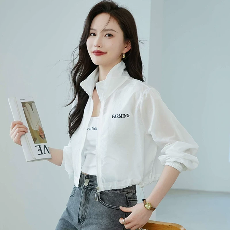 小个子短款休闲防晒衣薄外套女夏季2025新款学生百搭洋气防晒服衫