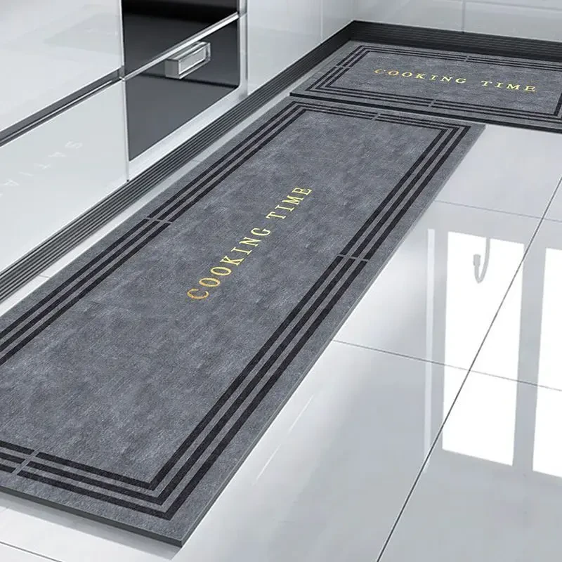 新款厨房防滑地垫硅藻泥吸水吸油耐脏垫长条水洗家用门口垫卫生间