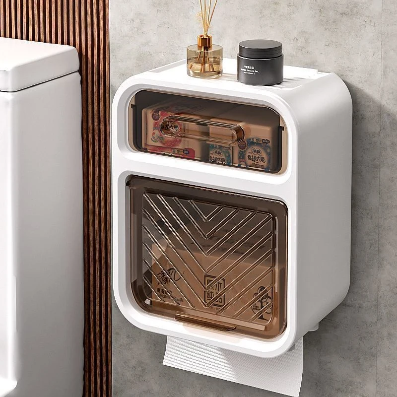 卫生间厕纸盒纸巾盒抽纸盒卫生纸置物架卷纸防水壁挂式免打孔W268