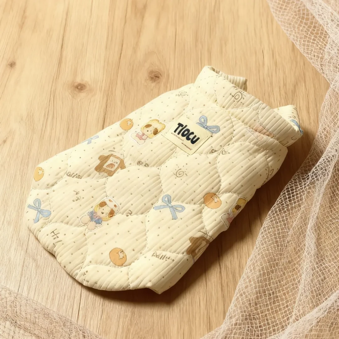 秋冬小型犬猫咪加厚保暖夹棉外套防风家居背心马甲宠物衣服