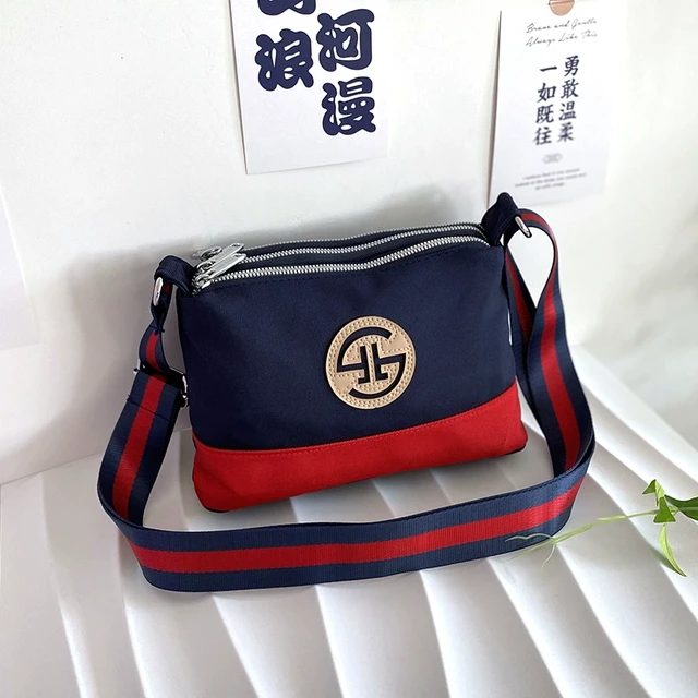 质感斜挎小包包2025新款女士牛津布多层单肩包休闲轻便妈妈帆布包