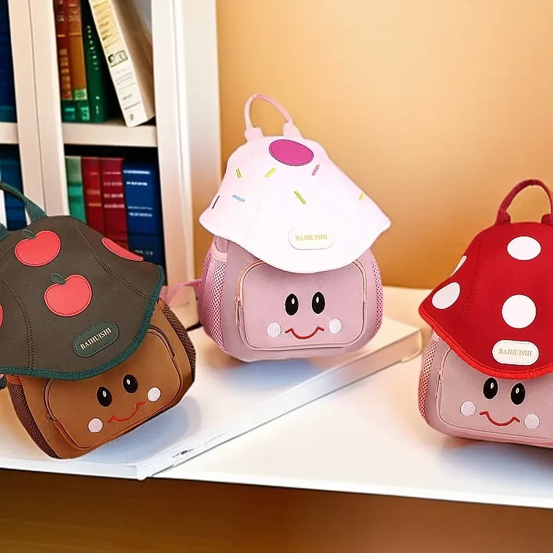 2025新款迷你可爱蘑菇背包流行萌宝系列儿童小书包双肩包大容量