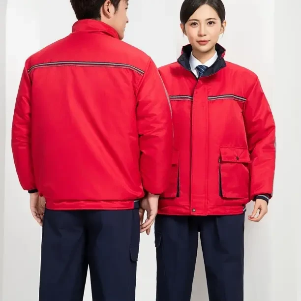 立领加油站防静电棉服工作服棉衣男女款加厚棉袄加气站冬