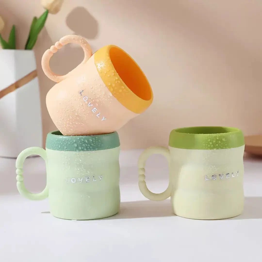 家用加厚双层漱口杯马卡龙配色牙刷杯防摔耐用情侣学生宿舍刷牙杯