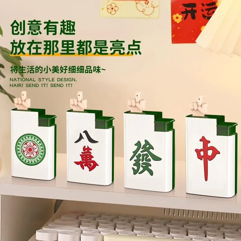【柚子】网红麻将恶搞创意打火机水枪解压奇葩玩具搞怪滋水迷你喷水