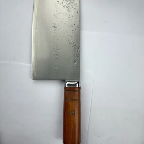 登录有次银三手工锻打，刀背刀面渐薄红檀手柄专业切片桑刀